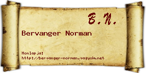 Bervanger Norman névjegykártya